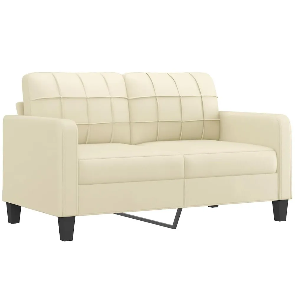 Estore para Janela 3 pcs conjunto sofás com almofadões couro artificial cor creme