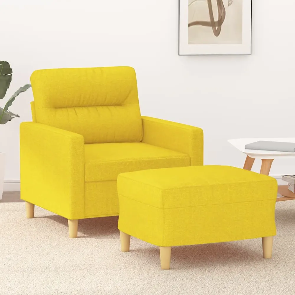 Estore para Janela Poltrona com apoio de pés 60 cm tecido amarelo-claro