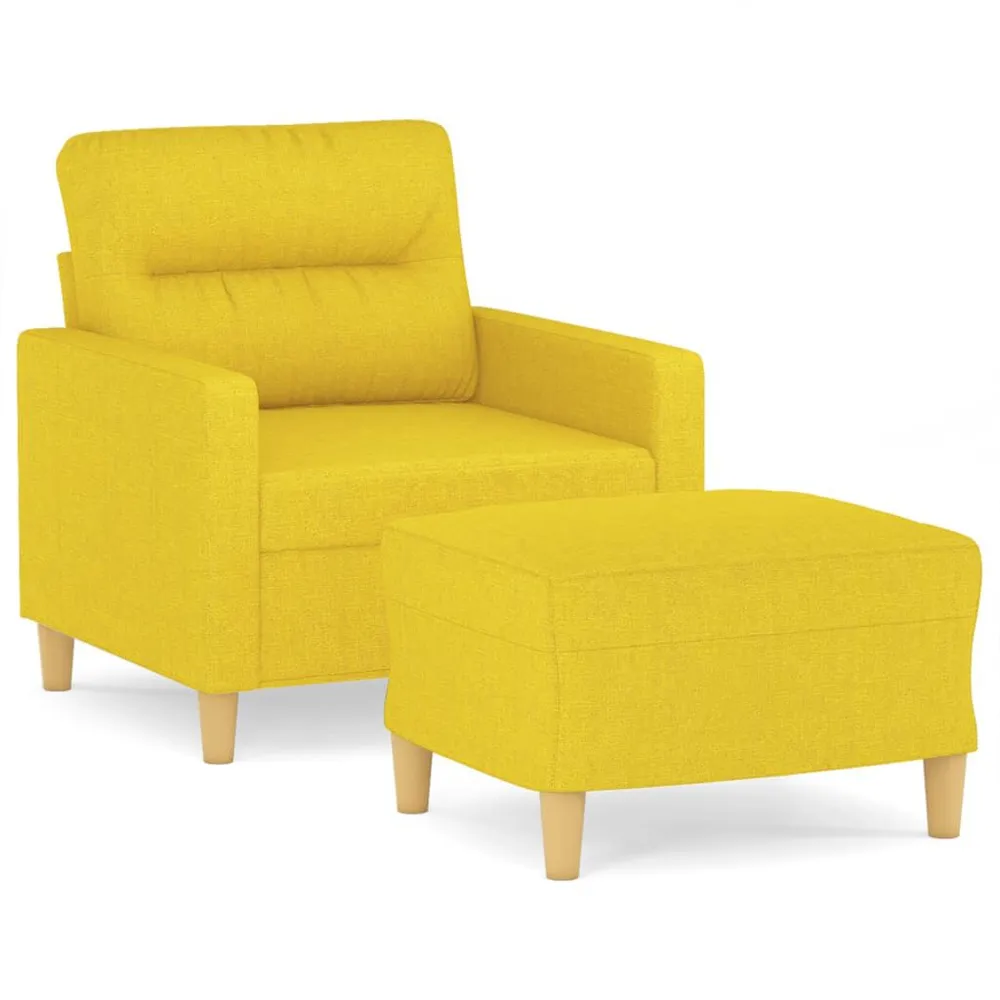 Estore para Janela Poltrona com apoio de pés 60 cm tecido amarelo-claro