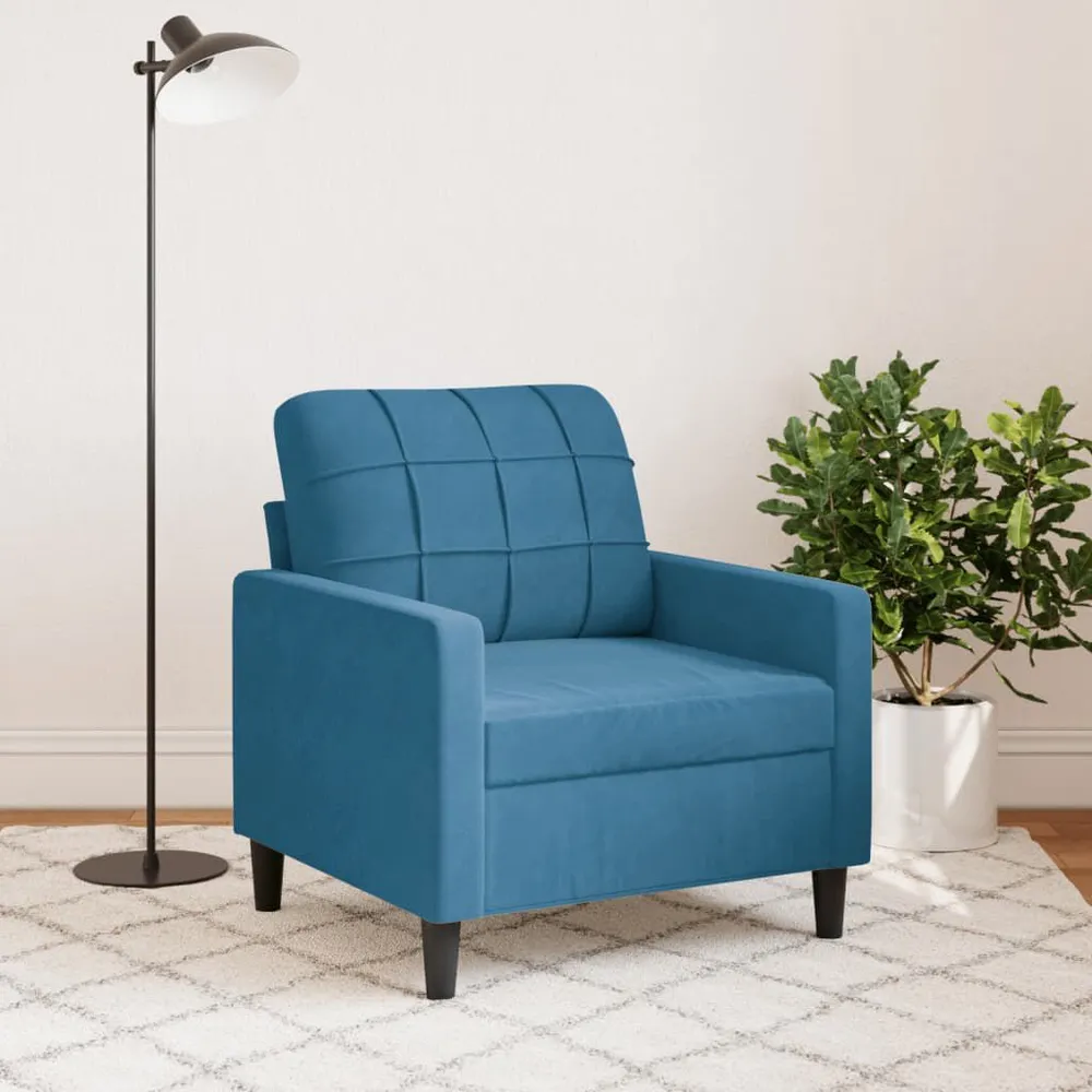 Estore para Janela Poltrona 60 cm veludo azul
