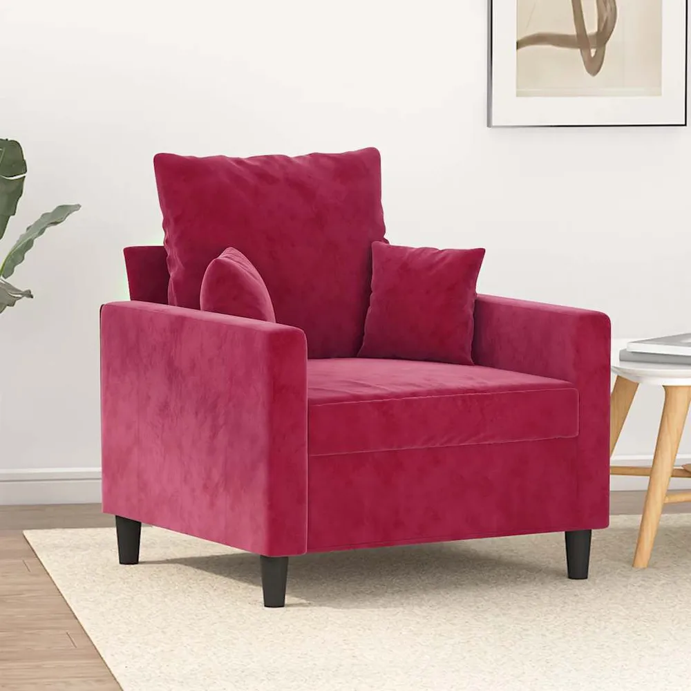 Estore para Janela Poltrona 60 cm veludo vermelho-tinto