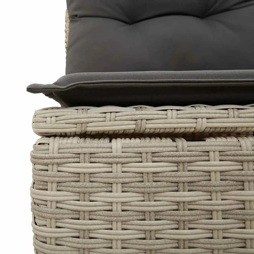 Gancho de Parede 6 pcs conj. sofás jardim com almofadões vime PE cinzento-claro