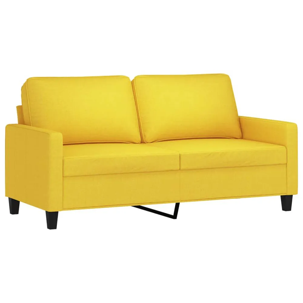 Gancho de Parede 3 pcs conjunto de sofás com almofadões tecido amarelo-claro