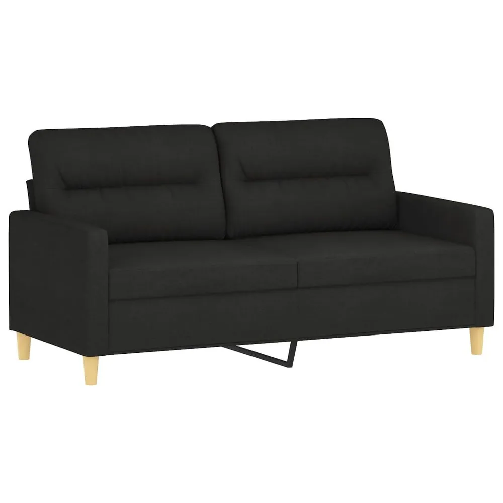 Gancho de Parede 3 pcs conjunto de sofás com almofadas tecido preto