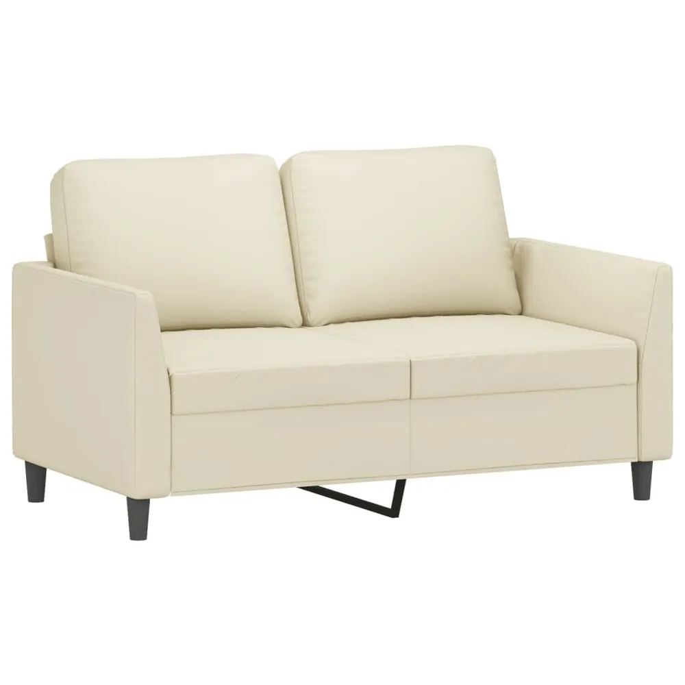 Gancho de Parede 3 pcs conjunto sofás com almofadões couro artificial cor creme