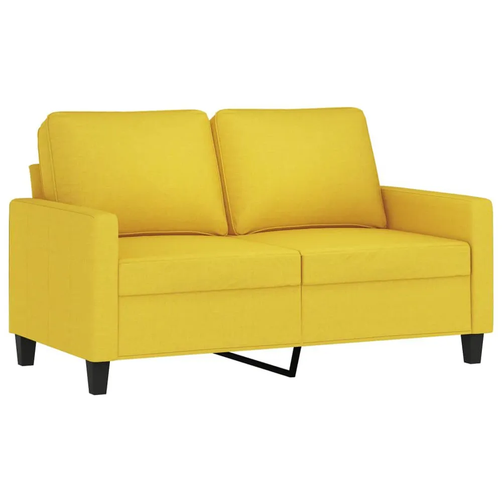 Gancho de Parede 3 pcs conjunto de sofás com almofadões tecido amarelo-claro