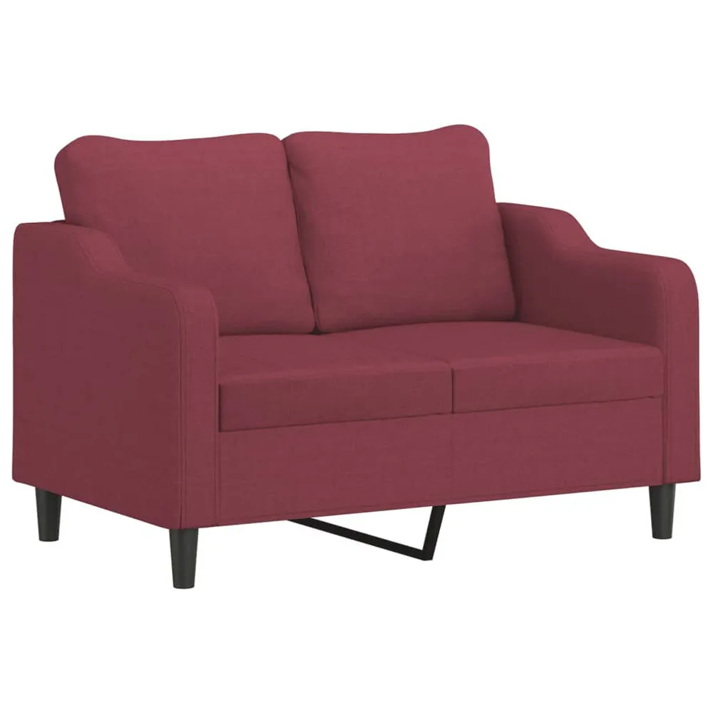 Gancho de Parede 3 pcs conjunto de sofás com almofadas tecido vermelho-tinto