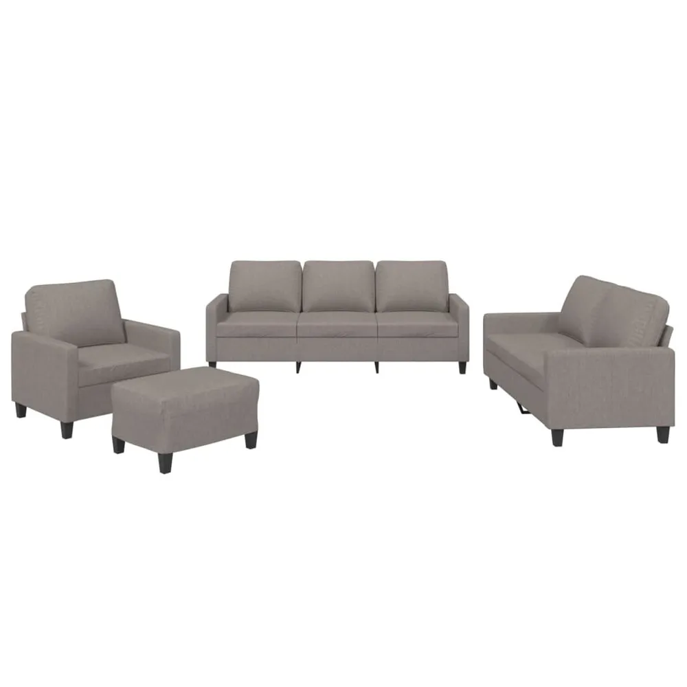 Gancho de Parede 4 pcs conjunto de sofás com almofadões tecido cinza-acastanhado