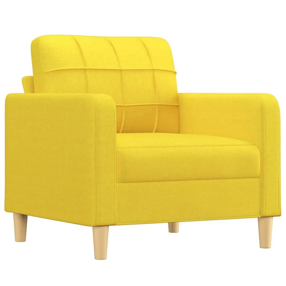 Gancho de Parede 3 pcs conjunto de sofás com almofadões tecido amarelo-claro