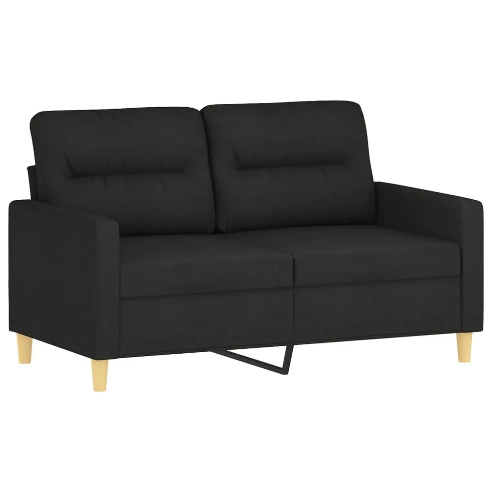 Gancho de Parede 3 pcs conjunto de sofás com almofadas tecido preto