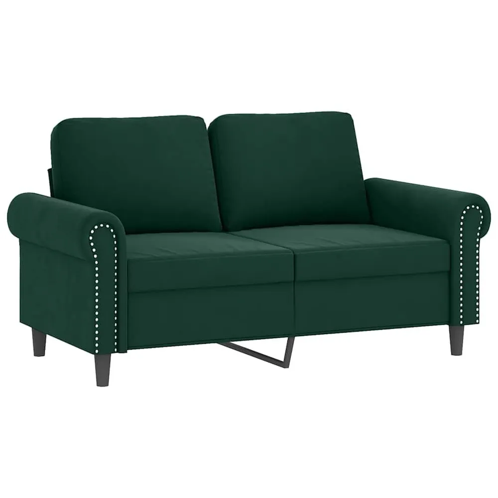 Gancho de Parede 3 pcs conjunto de sofás com almofadões veludo verde-escuro