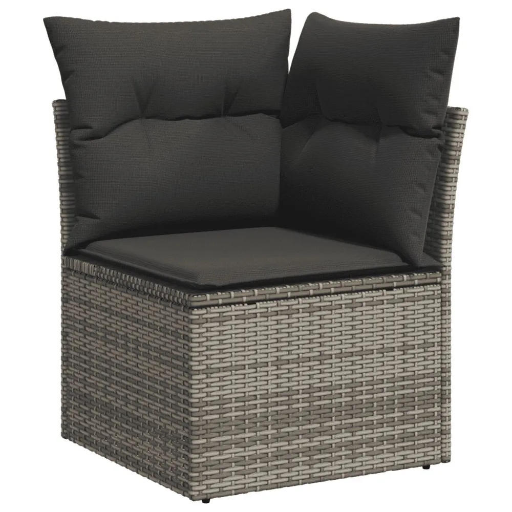 Gancho de Parede 6 pcs conjunto sofás de jardim com almofadões vime cinzento