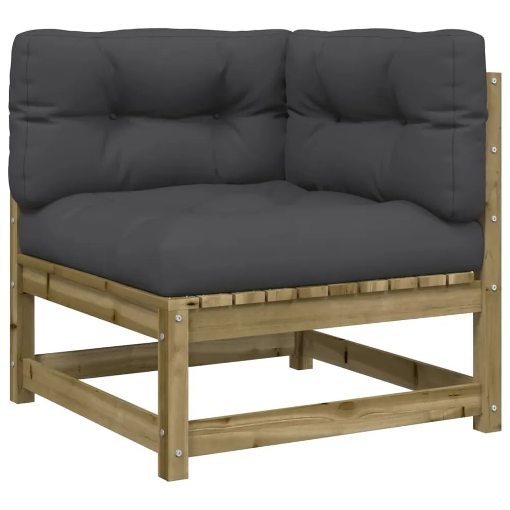 Gancho de Parede 6 pcs conjunto sofás de jardim com almofadões pinho impregnado