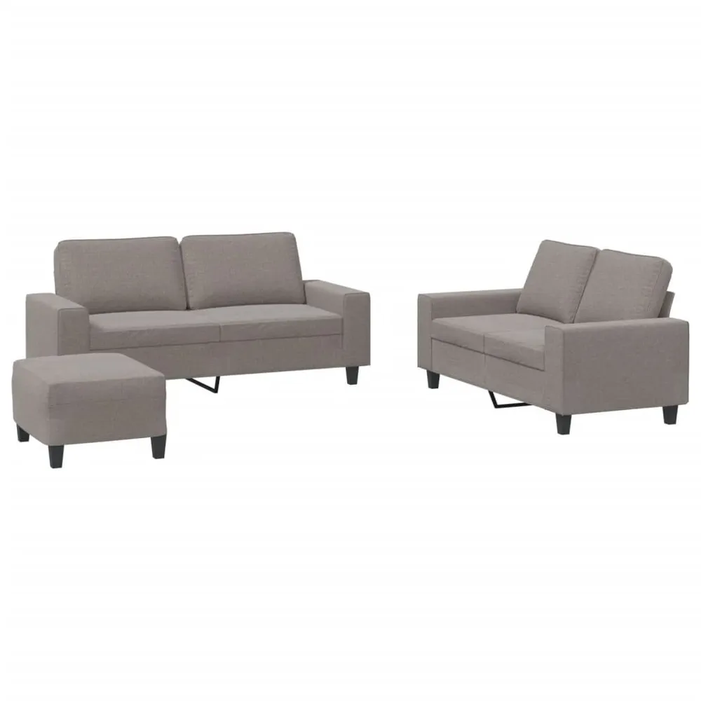 Gancho de Parede 3 pcs conjunto de sofás tecido cinzento-acastanhado