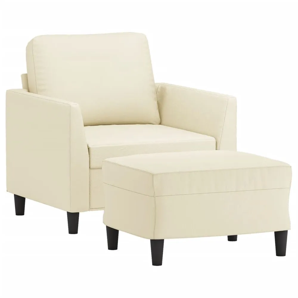 Gancho de Parede Poltrona com apoio de pés couro artificial 60 cm cor creme