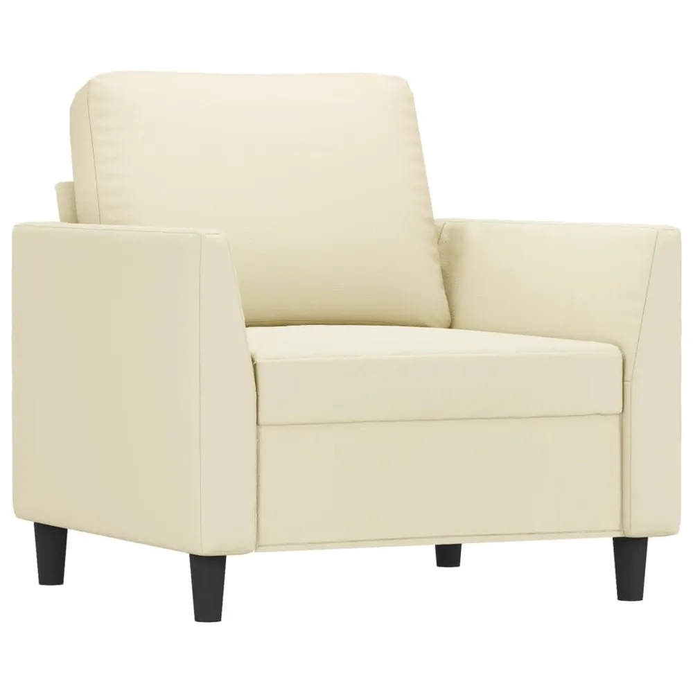 Gancho de Parede Poltrona com apoio de pés couro artificial 60 cm cor creme