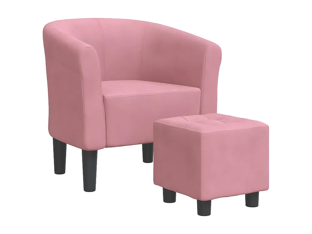 Gancho de Parede Poltrona com apoio de pés veludo rosa