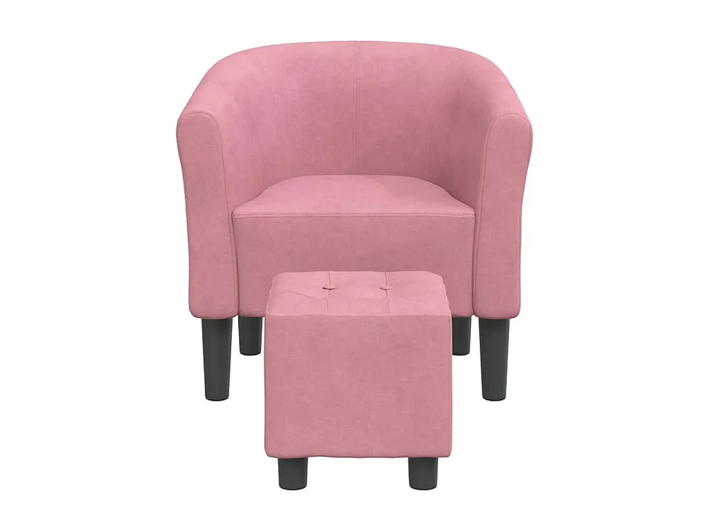 Gancho de Parede Poltrona com apoio de pés veludo rosa