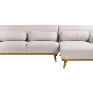 Iluminação LED Left Hand Fabric Corner Sofa Light Grey SIMOS