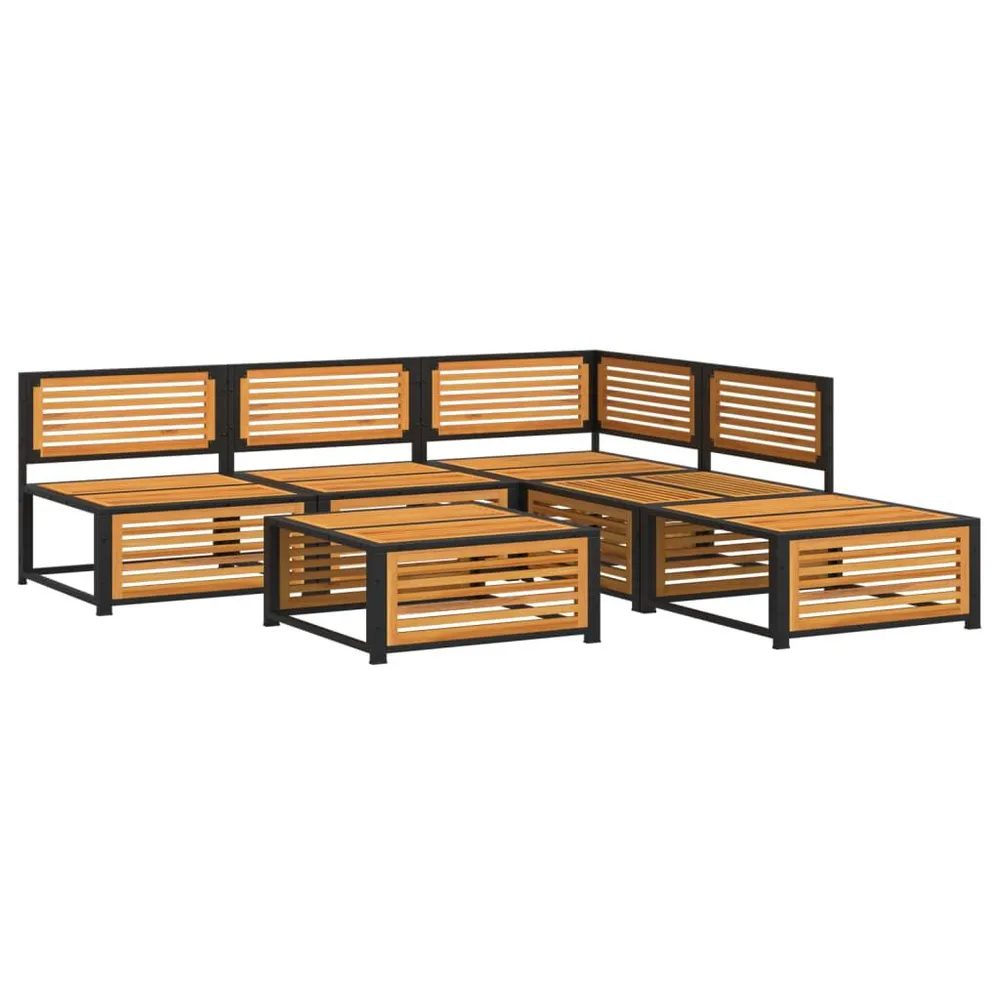 Iluminação LED 6 pcs conjunto de sofás de jardim com almofadões acácia maciç