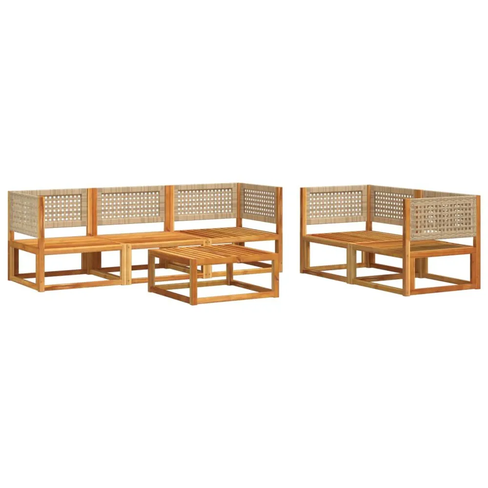 Iluminação LED 6 pcs conjunto de sofás de jardim com almofadões acácia maciç
