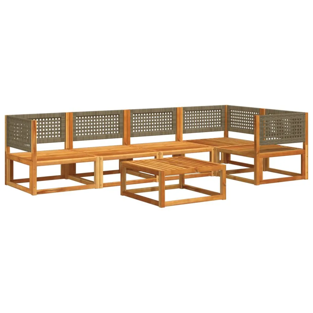 Iluminação LED 6 pcs conjunto de sofás de jardim com almofadões acácia maciç