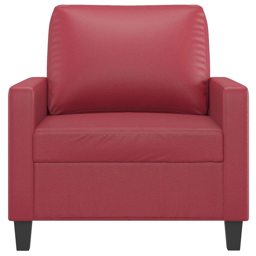 Iluminação LED Poltrona 60 cm couro artificial vermelho tinto