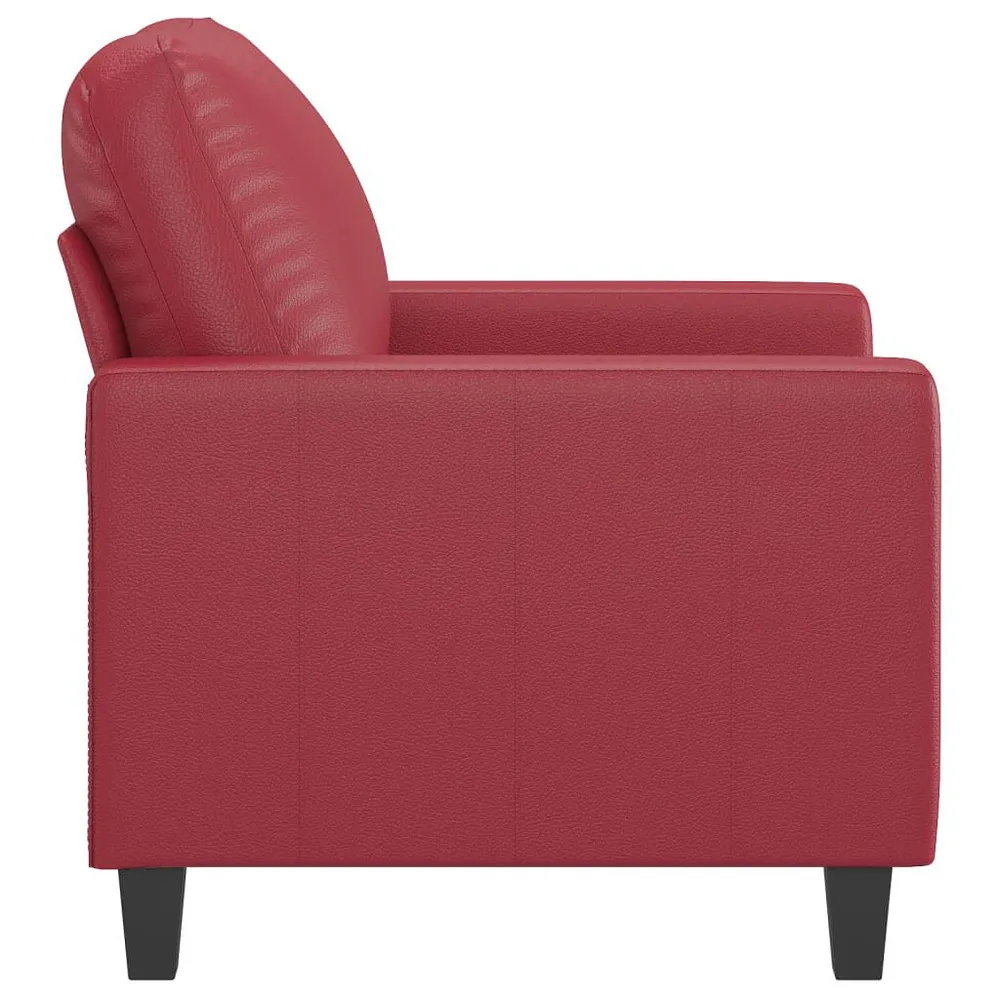 Iluminação LED Poltrona 60 cm couro artificial vermelho tinto