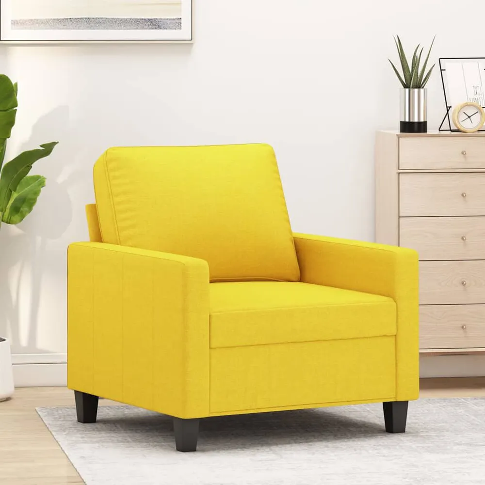 Iluminação LED Poltrona 60 cm tecido amarelo-claro