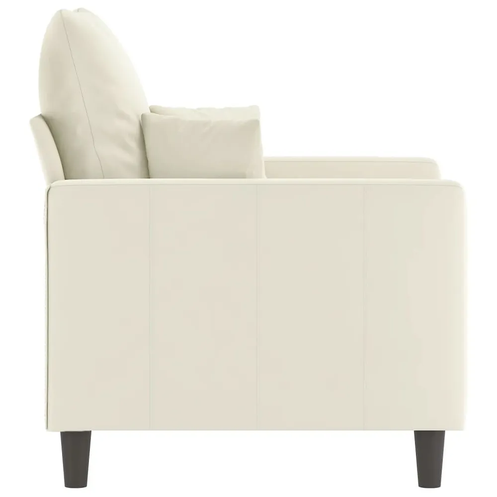 Iluminação LED Poltrona 60 cm veludo cor creme