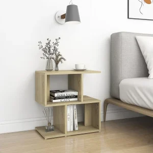 Mesa de cabeceira 50x30x51,5 cm contraplacado carvalho sonoma em Cinza Carvão