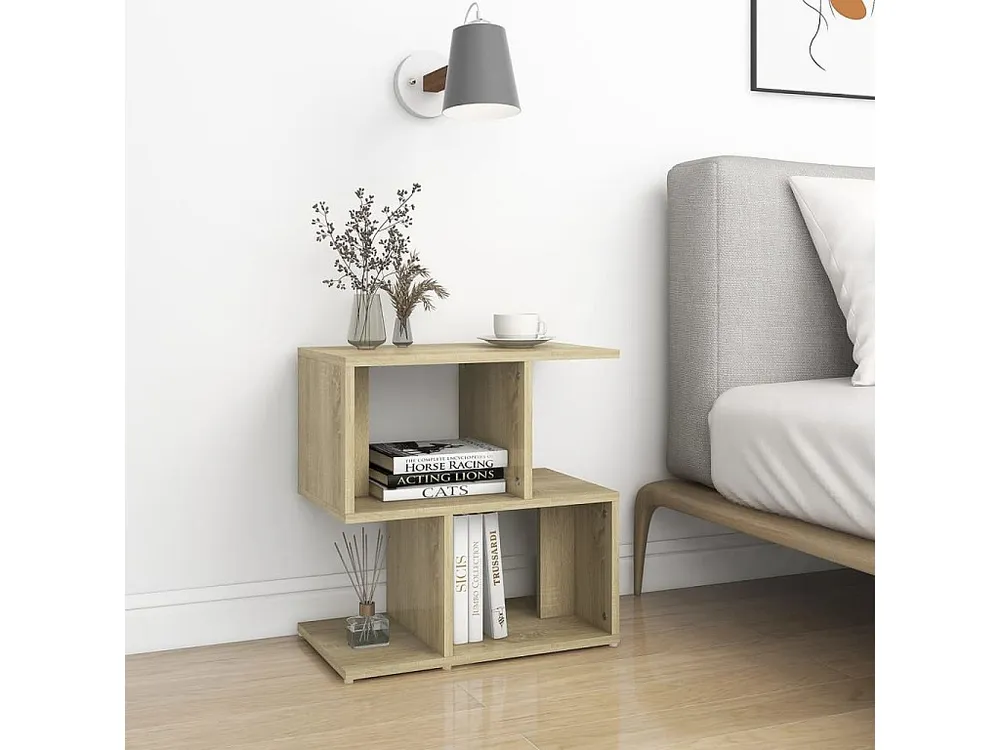 Mesa de cabeceira 50x30x51,5 cm contraplacado carvalho sonoma em Cinza Carvão