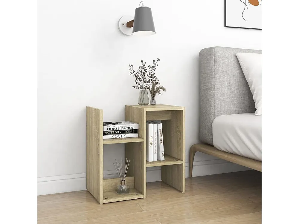 Mesa de cabeceira 50x30x51,5 cm contraplacado carvalho sonoma em Cinza Carvão