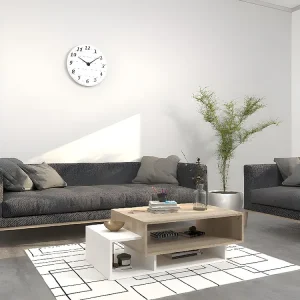 Mesa de Café Gemini, Branco, Sonoma, 100x60x35 cm, EPIKASA em Madeira Compensada