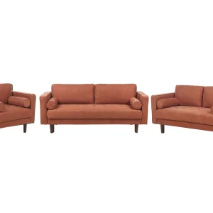 OEM Original Conjunto de sofás 6 lugares em tecido castanho dourado NURMO