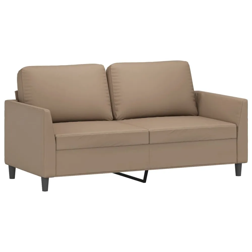 OEM Original 2 pcs conjunto sofás com almofadões couro artif. cor cappuccino