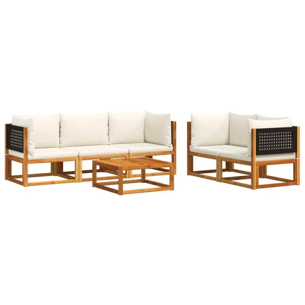 OEM Original 6 pcs conjunto de sofás de jardim com almofadões acácia maciç