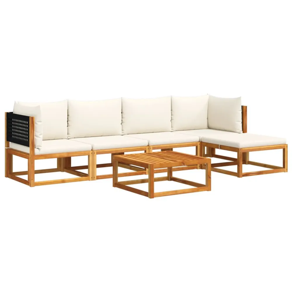 OEM Original 6 pcs conjunto de sofás de jardim com almofadões acácia maciç