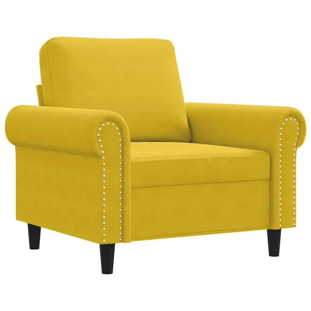 OEM Original Poltrona 60 cm veludo amarelo