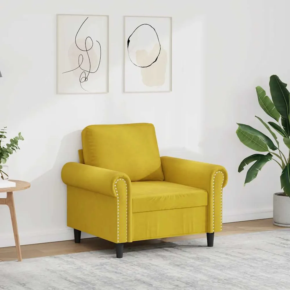 OEM Original Poltrona 60 cm veludo amarelo
