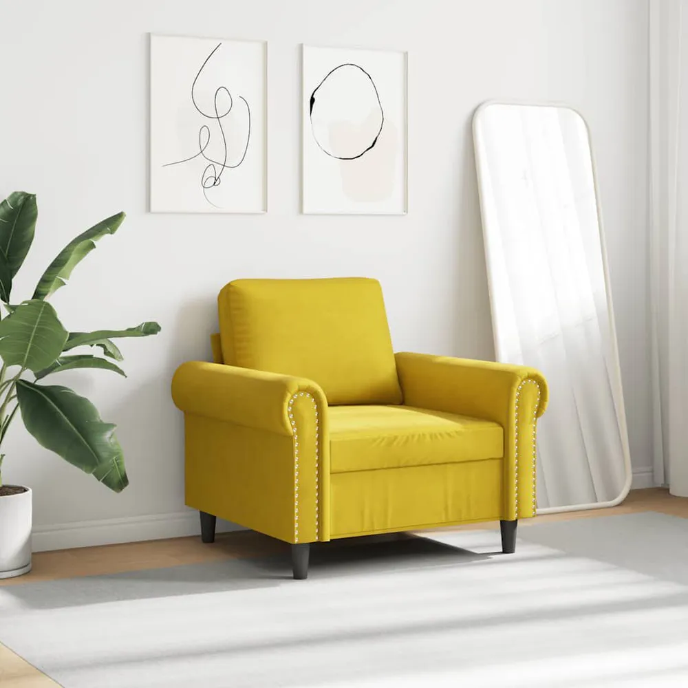 OEM Original Poltrona 60 cm veludo amarelo