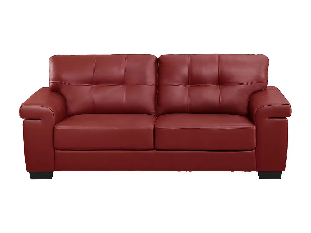 OEM Original Sofás 3 lugares em pele de vaca Vermelho - HAZEL