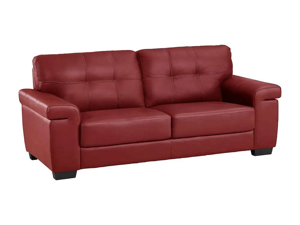 OEM Original Sofás 3 lugares em pele de vaca Vermelho - HAZEL
