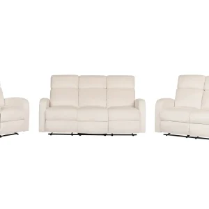 Organizador para RV Conjunto de sofás 6 lugares eletricamente reclináveis em veludo branco-creme VERDAL