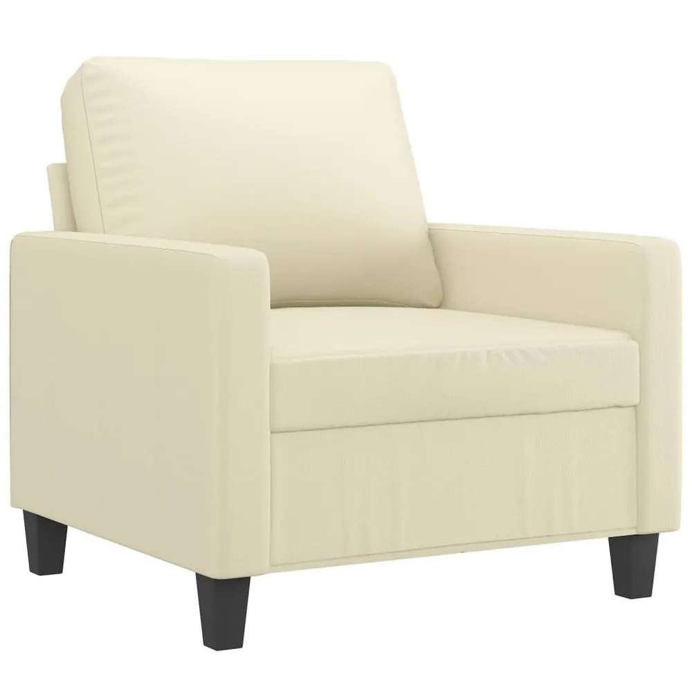 Organizador para RV 3 pcs conjunto sofás com almofadões couro artificial cor creme