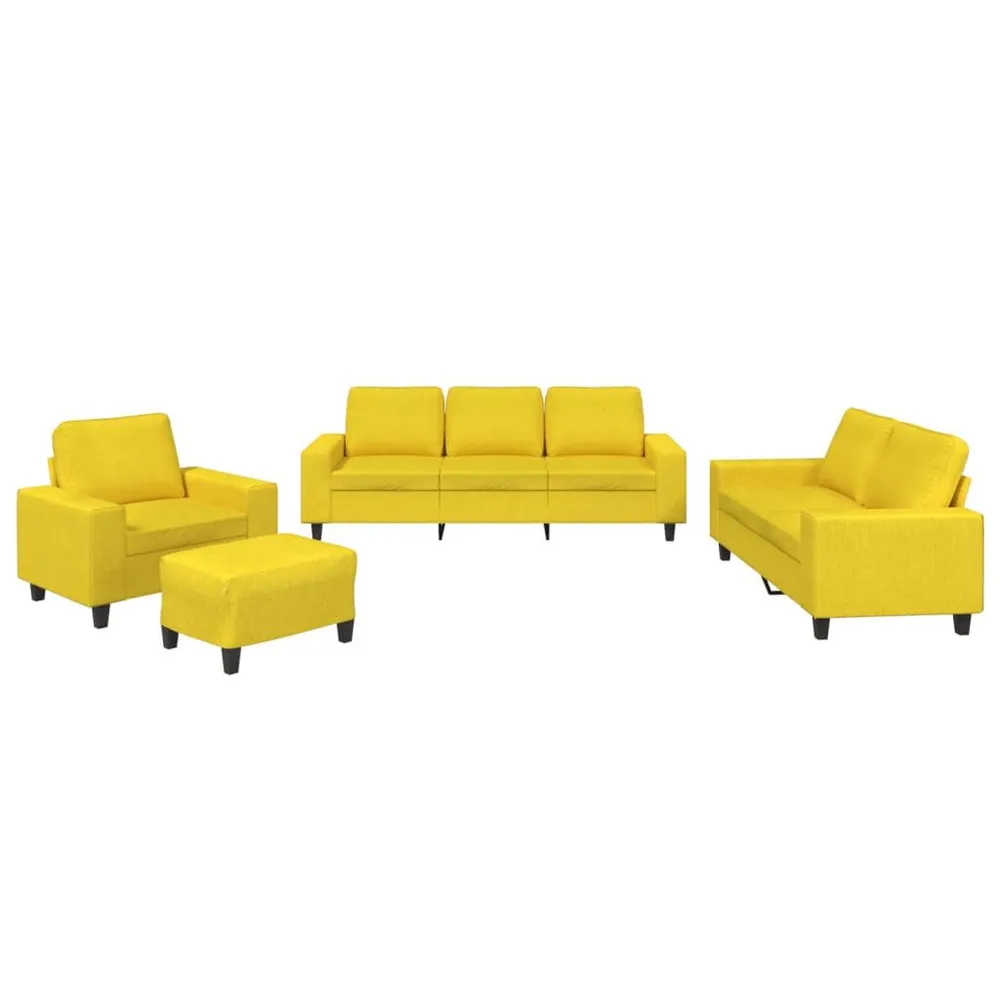 Organizador para RV 4 pcs conjunto de sofás tecido amarelo-claro