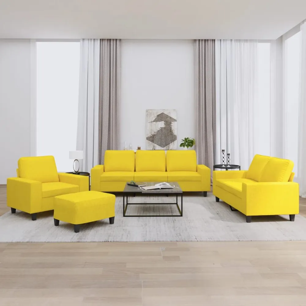 Organizador para RV 4 pcs conjunto de sofás tecido amarelo-claro