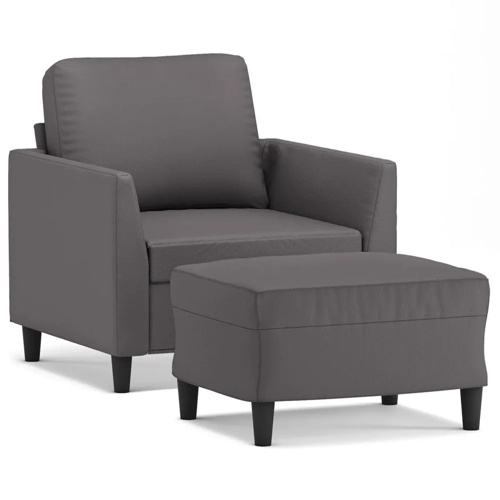 Organizador para RV Poltrona com apoio de pés couro artificial 60 cm cinzento