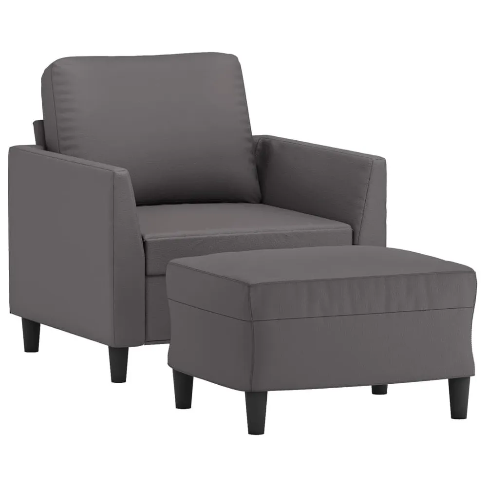 Organizador para RV Poltrona com apoio de pés couro artificial 60 cm cinzento