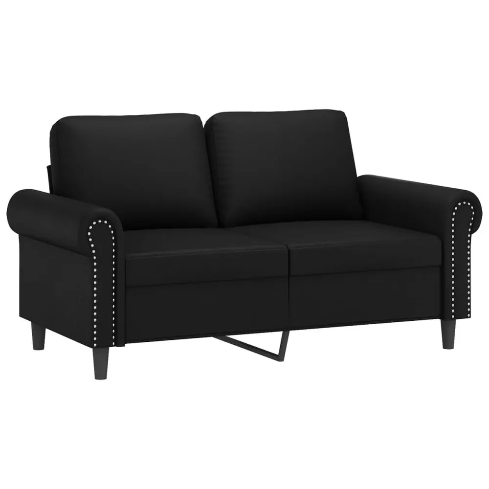 3 pcs conjunto de sofás com almofadas couro artificial preto com Fixação Magnética
